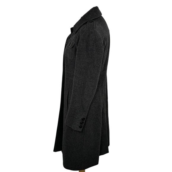 Kenneth Cole Reaction Wool Blend Military Style Gray Coat Womens Size 4 - Picture 3 of 7
